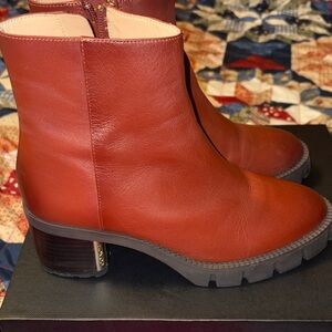Coach Red Mocha Ankle Booties